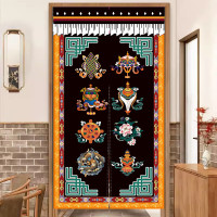 藏式隔断帘遮挡棉麻门帘布艺挂帘