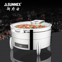 新力士圆形电加热智能温控大视窗自助餐炉高炉身款W07-3602T+W07-36027B(6.8升)