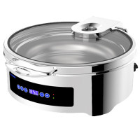 新力士豪华钢盖版圆形电加热300W精准温控自助餐炉W21-3622M7(6.8升)