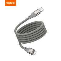 锐思PD65W快充磁吸收纳Type-C TO Type-C 数据线(RS23CC)钛金色