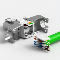 祥磊超六类非屏蔽可重复使用8P8CRJ45免压水晶头 1000个起订