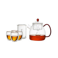 果兹(GUOZI) 花香玖润玻璃茶具套装一壶四杯 GZ-S39