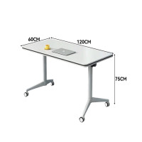木立方(Wood Cube)折叠拼接桌会议桌培训桌椅组合双人桌带轮可移动办公桌120*60cm