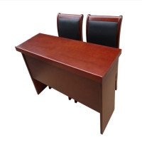 木立方(Wood Cube) 双人会议桌长条桌培训桌贴木皮长条形会议桌椅 红胡桃色 1.4*0.4*0.75木皮条桌