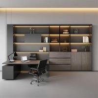 木立方(Wood Cube) 定制新中式办公室文件柜木质书柜老板桌背景柜墙柜落地2-6门柜子定制 备注定制需求