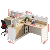 木立方(Wood Cube) 职员办公桌 屏风办公桌2/4/6/人可组简约隔断T型直角双人位带柜(颜色可选)