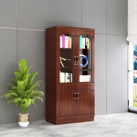 木立方(Wood Cube) 木皮书柜班台背柜文件柜档案柜办公室政府单位书柜带玻璃门组合中式储物柜 2门书柜
