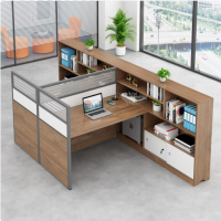 木立方(Wood Cube) E0级无甲醛职员高侧柜办公桌屏风工位隔断电脑桌双人位T型可定制型状颜色(含柜)