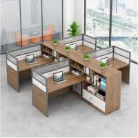 木立方(Wood Cube) E0级无甲醛职员高侧柜办公桌屏风工位隔断电脑桌双人位干字型四人位(含柜) 可定制型状颜色