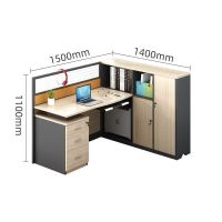 木立方(Wood Cube) E0级无甲醛简约现代员工电脑桌屏风隔断工作位2/4/6/人办公桌 单人位(含柜)可定制型状