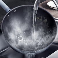 三禾0涂层微纳不粘炒锅 LC30S6(黛蓝青) 30cm