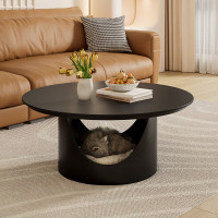 科能毅森 法式复古岩板茶几简约现代小边几 法式复古风黑色600*420*510mm