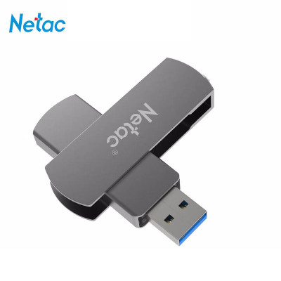 朗科(Netac)U681-128GB旋转金属优盘 USB3.0车载U盘加密闪存盘U盘 铁灰色