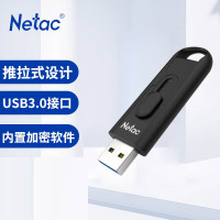 朗科(Netac)U309-32GB曜石推拉式优盘 USB3.0闪存盘 加密U盘 黑色