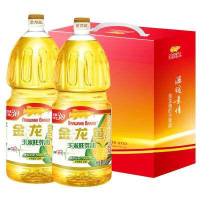 金龙鱼 食用油/玉米油/玉米胚芽油 玉米油礼盒装(1.8L*2) 新老包装