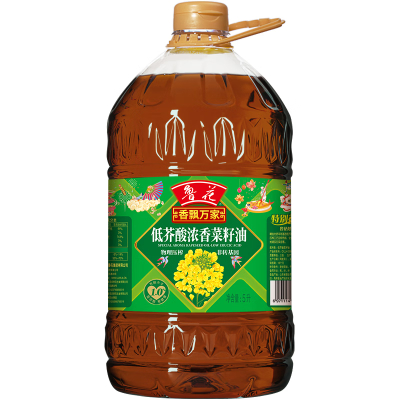 鲁花 食用油/菜籽油 香飘万家浓香菜籽油低芥酸物理压榨 5L