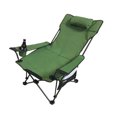 三极 TP8845 户外折叠躺椅沙滩椅躺椅靠背休闲钓鱼椅导演椅户外椅子 绿色全布常规款