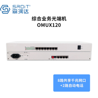 森润达SRDIT 综合业务光端机OMUX120多业务PCM复用器E1口2M口物理隔离百兆以太网磁石 i8G2P