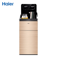 海尔(Haier)茶吧机 家用立式饮水机办公室智能多功能温热型双门自动上水可调温 香槟金YD1887-CB 冷热款