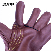 JIAXU 加长劳保焊工手套 耐磨电焊手套防火星手套 强耐磨焊接手套 JX-08
