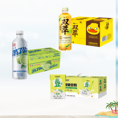 健力宝渴了么电解质水500ml*15*1件+统一冰红茶双萃柠檬茶500ml*15*1件+银鹭植物原味破壁豆奶饮品*1件