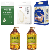 八宝贡羊玉脂米5kg*1+八宝贡香软米5kg*1+福临门茉莉香米5kg*1+金龙鱼压榨本香5L*2