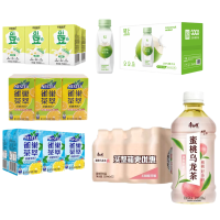 蜜桃乌龙茶330ml*12+椰子水245ml*10+豆奶250ml*6+柠檬茶250ml*6+柠檬冻红茶250ml*6