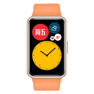 华为(HUAWEI) WATCH FIT TIA-B19(蜜瓜橙硅胶表带)