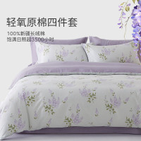 艾美家轻氧原棉四件套 100%新疆长绒棉纯棉四件套 40支 床单款 如梦令(被套200*230cm)