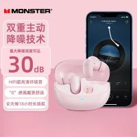 魔声XKT28 无线蓝牙耳机通话跑步运动高音质低延迟游戏耳机超长续航通用 粉色[主动降噪/超长续航]