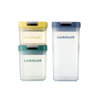 乐扣乐扣(locknlock) 鲜享密封罐三件套HTE812S3FU透明可视储存密封220mL+310mL+650mL