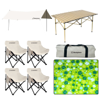 Westinghouse西屋野餐桌椅露营户外豪享套装 [MN20C]天幕+蛋卷桌+月亮椅*4+野餐垫
