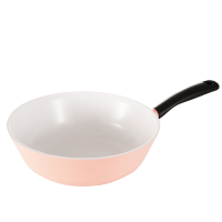 京瓷(KYOCERA) 陶瓷涂层平底不粘炒锅煎锅电磁炉燃气灶陶瓷不粘健康0氟粉色30cm