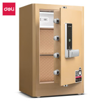 deli得力保险柜指纹+密码双重防盗保险柜 加厚合金钢 防盗防撬 办公财务专用 4118G指纹密码保险柜H810(金色)