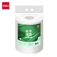 deli得力 本木臻选大盘纸2层240米 WP2240 白色 3卷/提 4提/箱