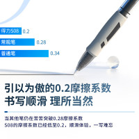 deli得力S08 中性笔签字笔 0.5mm子弹头按动笔水笔 黑色 12支/盒