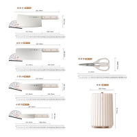 张小泉罗马美筑系列套装刀具六件套 D300241 切片刀斩骨刀小厨刀菜刀刀具全套