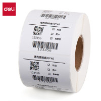 deli得力11916铜版标签纸60*40mm(白)(1000枚/1卷/筒)5筒装