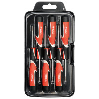 易尔拓三色柄一字螺丝批螺丝刀平口起子改锥S2合金钢YT-25900 YT-25861 一字十字