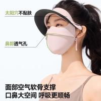 蕉下脸基尼AL333防晒面罩全脸防晒口罩防紫外线冰丝遮阳脸罩春夏面罩 灰藕粉