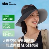 蕉下(beneunder)女士便携空顶帽渔夫帽防晒帽沙滩帽防紫外线 GP741黑