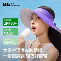 蕉下(beneunder)女士便携空顶帽渔夫帽防晒帽沙滩帽防紫外线 GP741紫