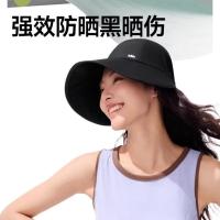 蕉下(bananaumbrella)鸭舌帽防晒帽女新款大檐防晒帽紫外线BM715渔夫帽遮阳太阳帽 漫暮黑