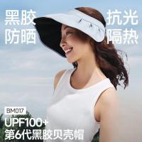 蕉下(beneunder)女士轻薄黑胶贝壳防晒帽 BM021薄灰蓝