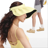 蕉下(beneunder)女士轻薄黑胶贝壳防晒帽 BM022霜奶黄