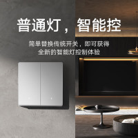 小米智能墙壁开关H1触控设计无线遥控省电节能简约家居小米(MI)智能开关Pro(双开)白色 单火零火兼容米家APP遥控