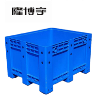 隆博宇 可堆周转箱(塑料围板箱,含盖板底托,承重300kg)1200*1000*780mm