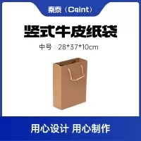 秦泰(Cqint)QtZD-001 28*37*10cm 中号竖式牛皮纸袋 本色 (计价单位:个)