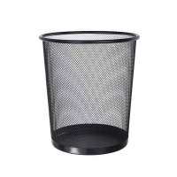 秦泰(Cqint) QTRASH-R 金属铁丝网格圆形垃圾桶 12L 黑色