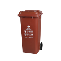 秦泰(Cqint) QTRASH 湿垃圾 带轮分类标识垃圾桶 120L 咖色